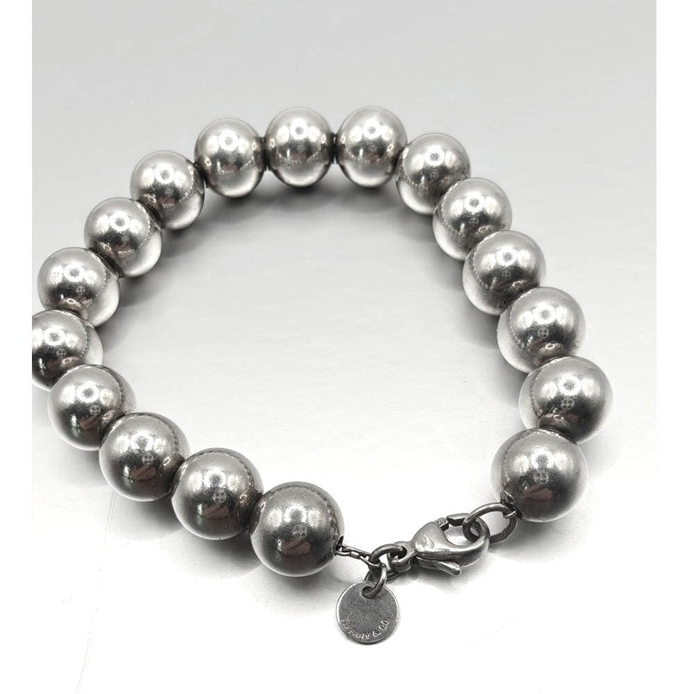 Tiffany & Co Vintage 925 Sterling Silver 10mm Ball Bead Bracelet 7 18.8 grams